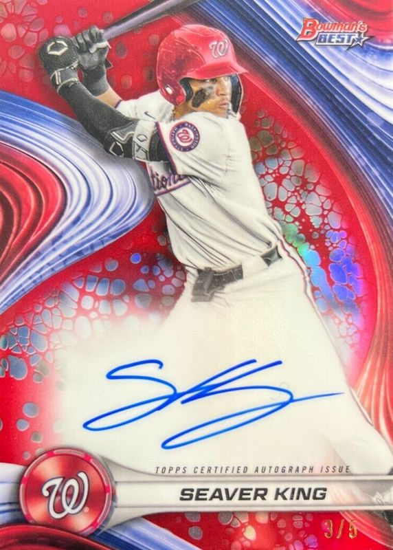 Seaver King 2024 Bowman's Best #B24-SK Best of 2024 Autographs - Red Refractor /5 RAW