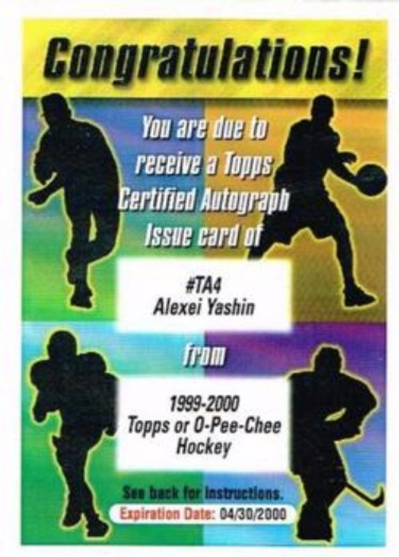 1999 O-Pee-Chee Topps Autographs Redemption