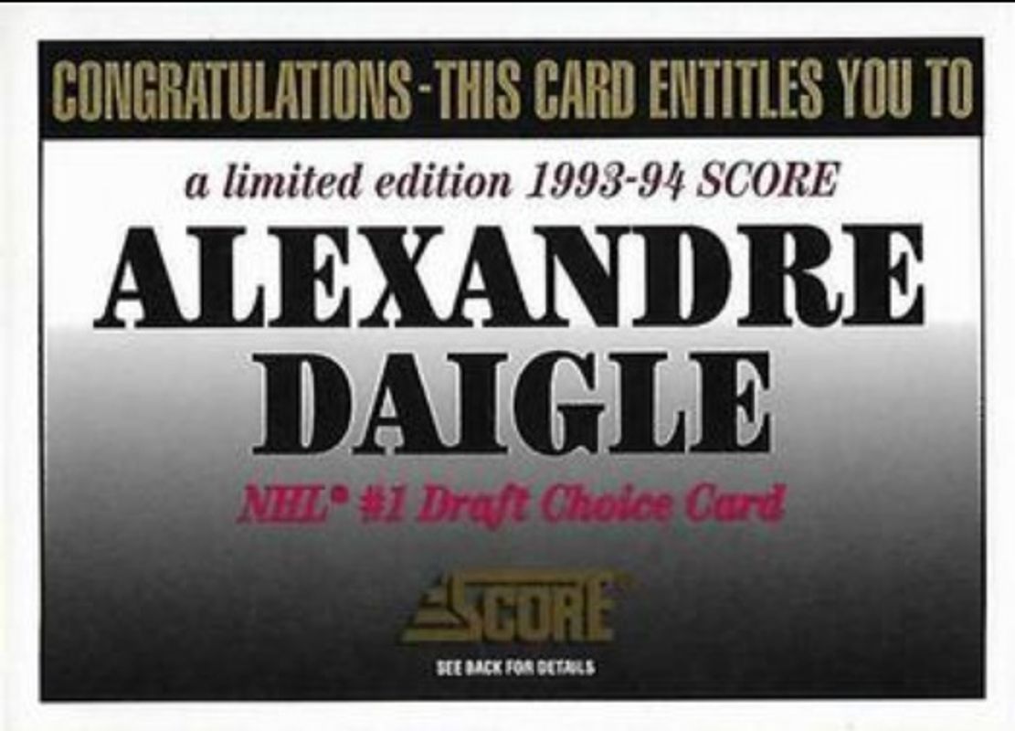 1993 Score Alexandre Daigle Redemption