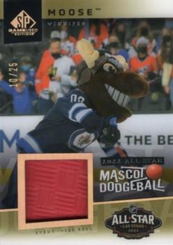 2022 SP Game Used #DB-29 2022 NHL All Star Game Mascot Dodgeball Relics /25
