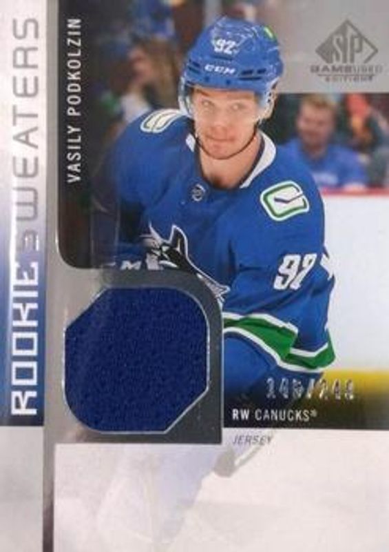 2021 SP Game Used #RS-VP Rookie Sweaters /249
