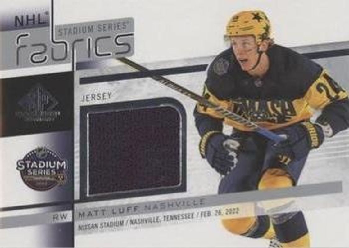 2022 SP Game Used #STS-8 2022 NHL Stadium Series Jersey Relics
