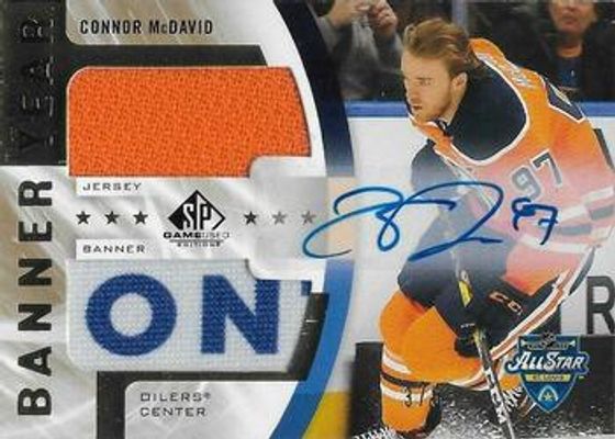 2020 SP Game Used #BYJ-CM 2020 NHL All Star Game Banner Jersey Relics Autographs /5