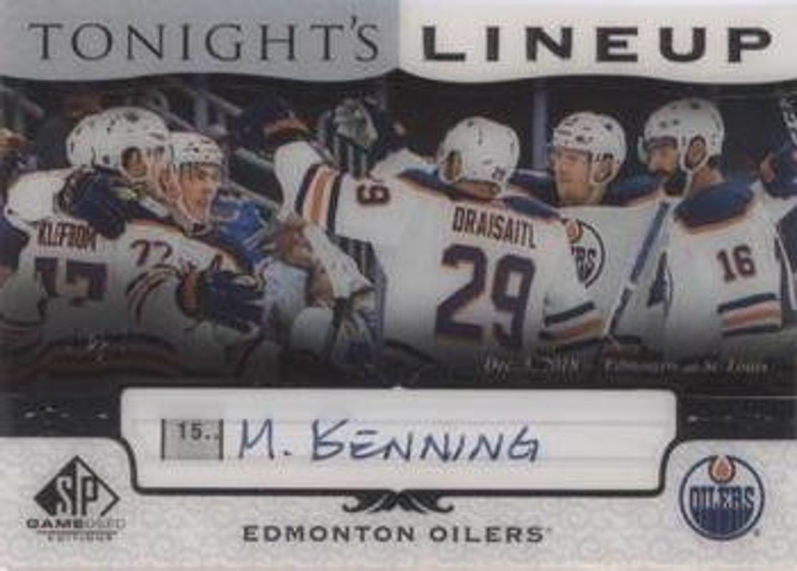 2019 SP Game Used #TL-EDM Tonight's Lineup /11252018