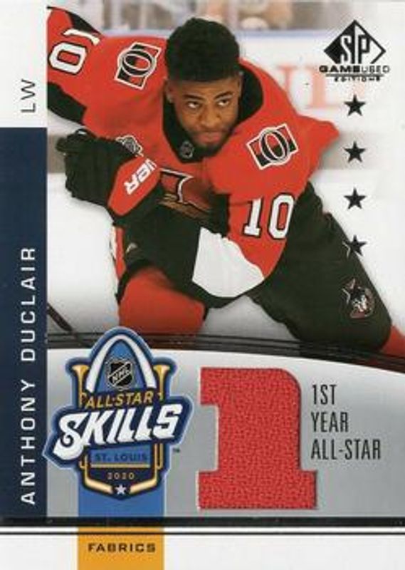 2020 SP Game Used #AS1-AD 2020 NHL All Star Skills Fabrics 1st Year