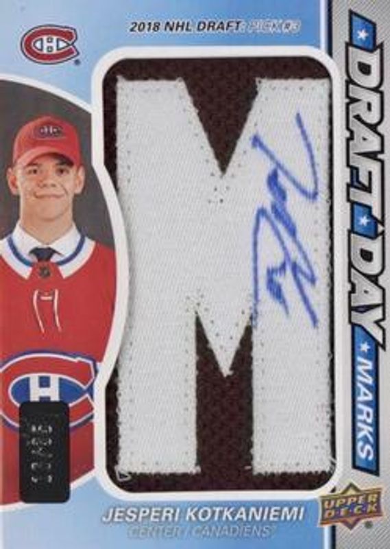 2019 SP Game Used #DDM-JK Draft Day Marks Rookies /35