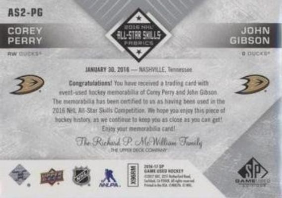 2016 SP Game Used #AS2-PB 2016 All Star Skills Dual Fabrics