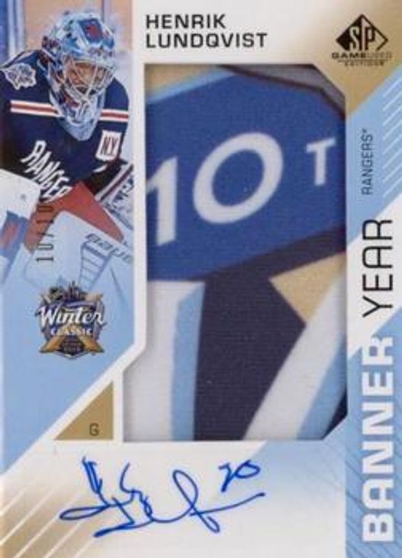 2018 SP Game Used #BWC-HL Banner Year Jumbo Relic Auto 2018 NHL Winter Classic /25