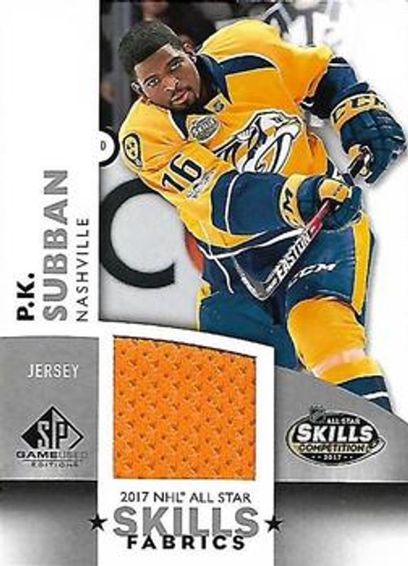 2017 SP Game Used #AS-PS 2017 NHL All Star Skills Fabrics