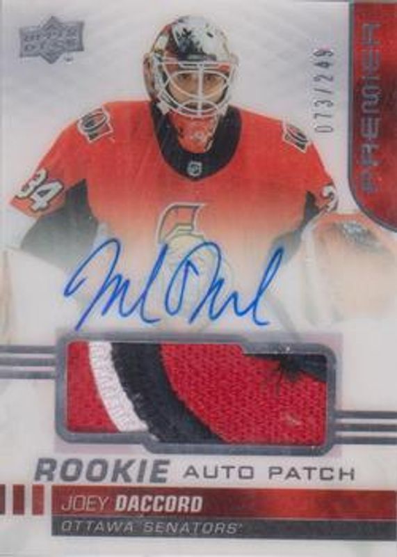 2019 Upper Deck Premier #AR-JD Acetate Rookies Auto Patch /149