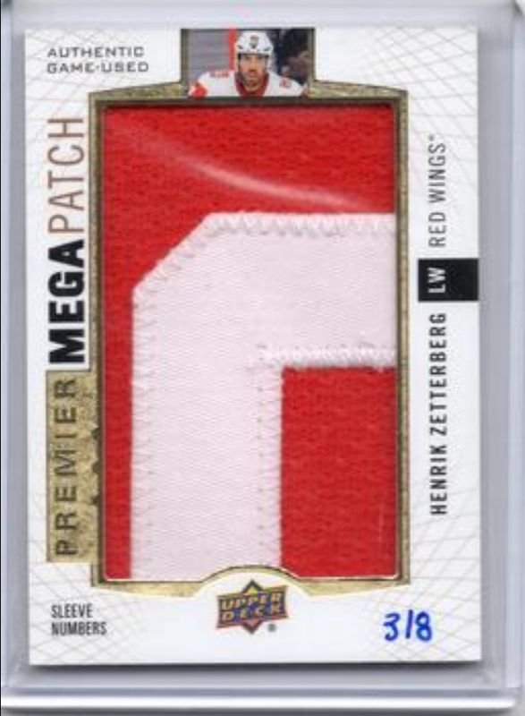 2017 Upper Deck Premier #PMP-HZ Mega Patch Jumbo Sleeve Number - Relics /8