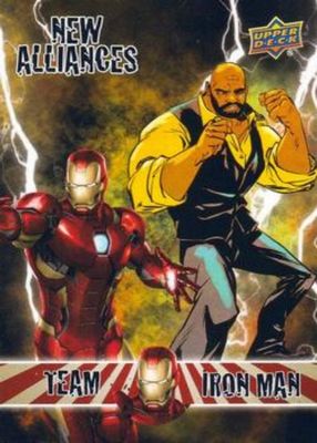 2020 Upper Deck Marvel Annual #NA-5 New Alliances: Team Captain Marvel Iron Man