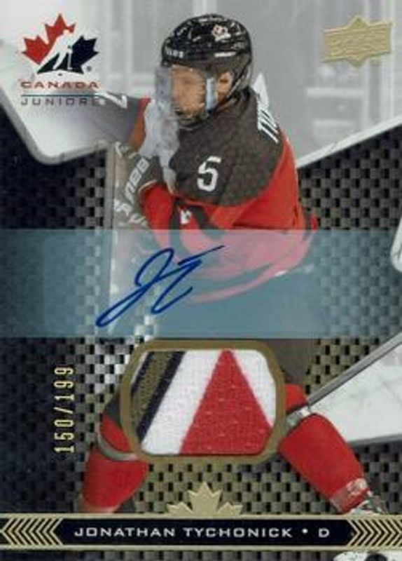 2018 Upper Deck Team Canada Juniors #41 Team Canada Premium Swatch Autographs /199