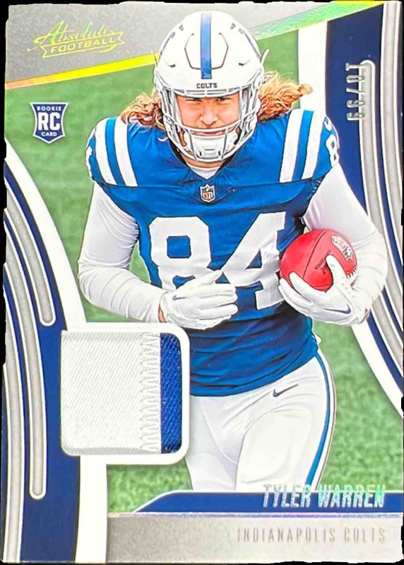 Tyler Warren 2025 Absolute #ARM-TWN Absolute Rookie Materials - Gold ...