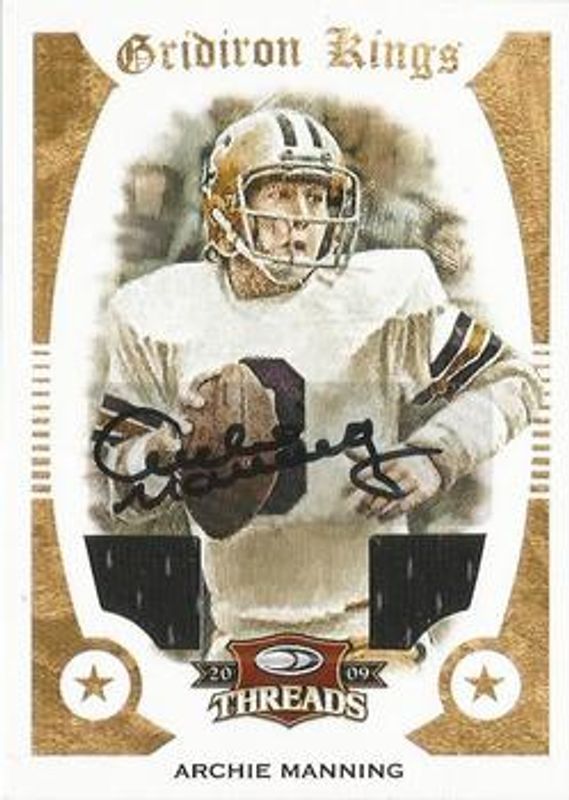 2009 Donruss Threads #6 Pro Gridiron Kings Materials Autographs /25