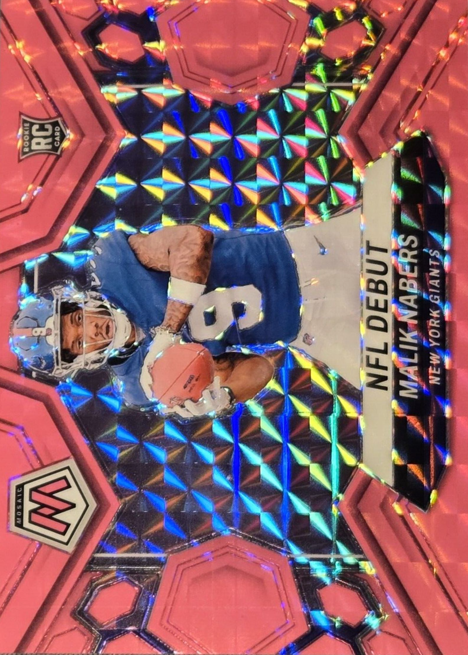 Malik Nabers 2024 Mosaic #284 NFL Debut - Pink Fluorescent /10