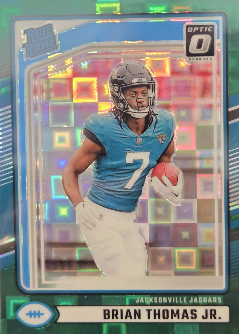 Brian Thomas Jr. 2024 Donruss #313 Optic Preview - Green