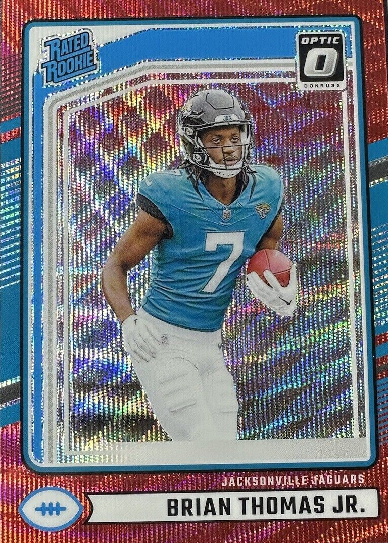 Brian Thomas Jr. 2024 Donruss #313 Optic Preview - Red Wave Price
