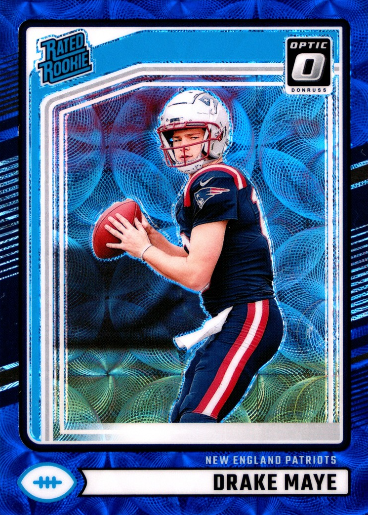 Drake Maye 2024 Donruss #379 Optic Preview - Blue Scope Price Guide ...