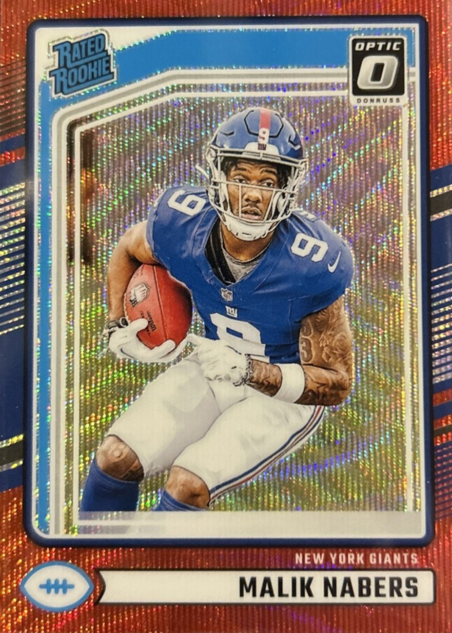 Malik Nabers 2024 Donruss #383 Optic Preview - Red Wave