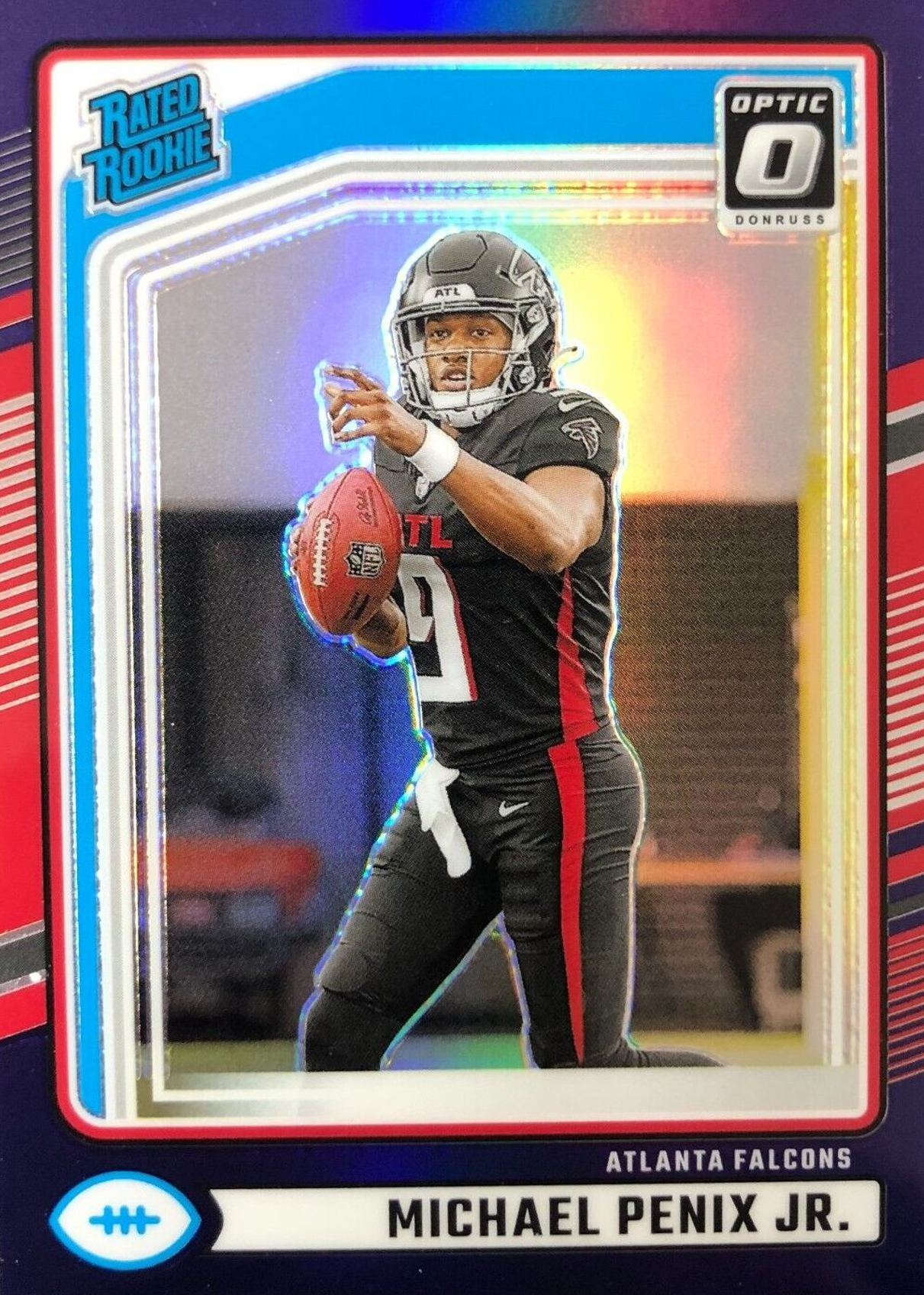 Michael Penix Jr. 2024 Donruss #308 Optic Preview - Purple /50