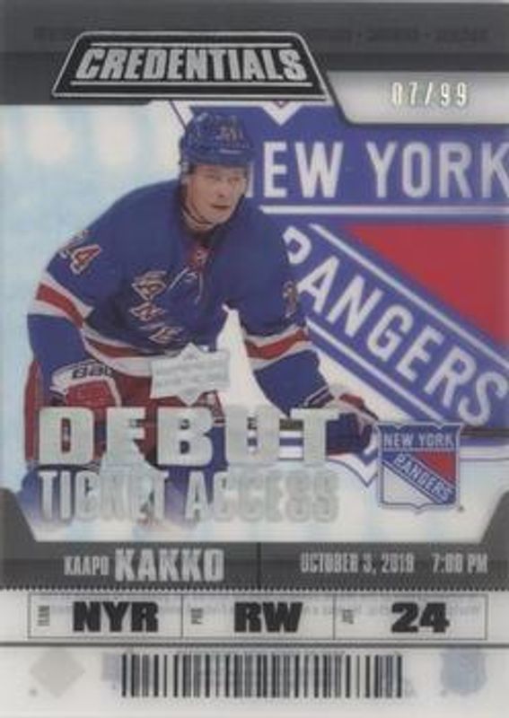 2019 Upper Deck Credentials #RTA-20 Debut Ticket Access Acetate /299