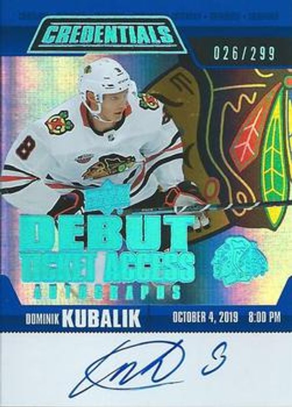 2019 Upper Deck Credentials #RTAA-DK Debut Ticket Access Autographs /299