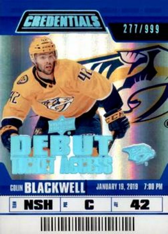 2019 Upper Deck Credentials #87 Base /699