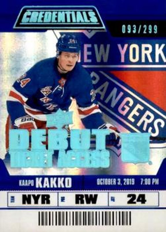 2019 Upper Deck Credentials #145 Base /699