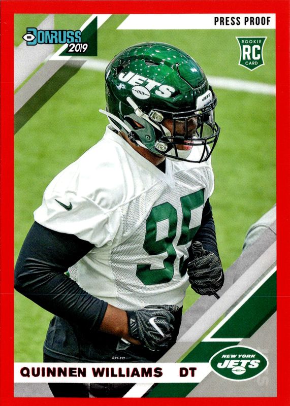 Quinnen Williams 2019 Donruss #253 Press Proof Red Rookie RAW