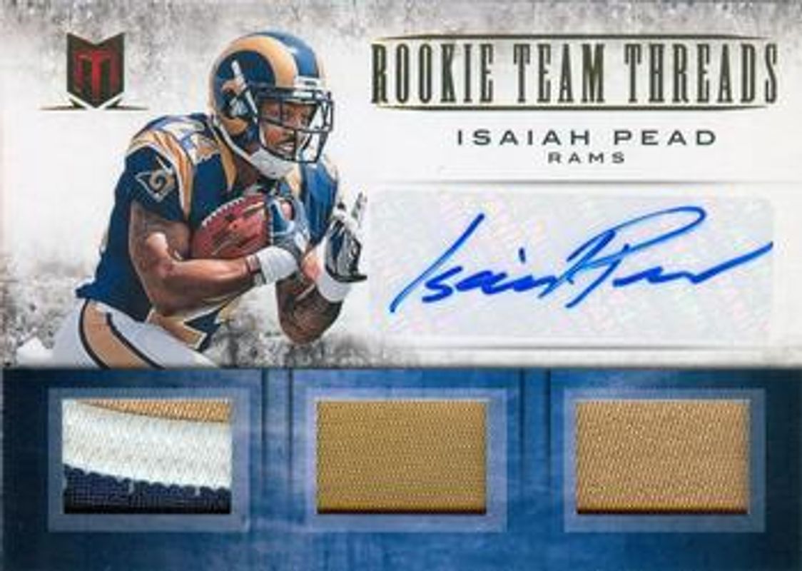 2012 Momentum #19 Rookie Team Threads Triple Materials Prime Signatures /10