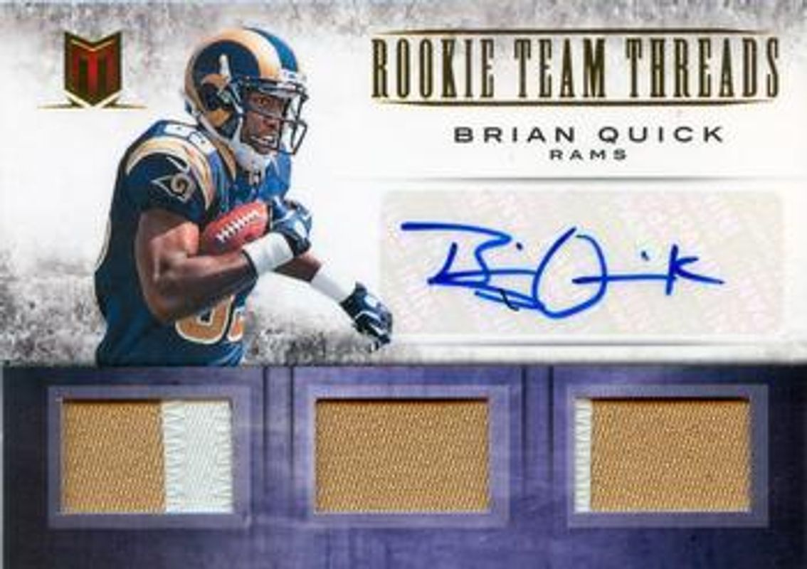 2012 Momentum #14 Rookie Team Threads Triple Materials Prime Signatures /10