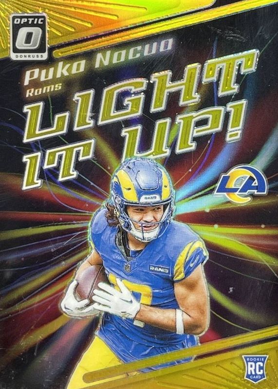 Puka Nacua 2023 Optic #LU-PN Light It Up - Gold /10 Rookie RAW