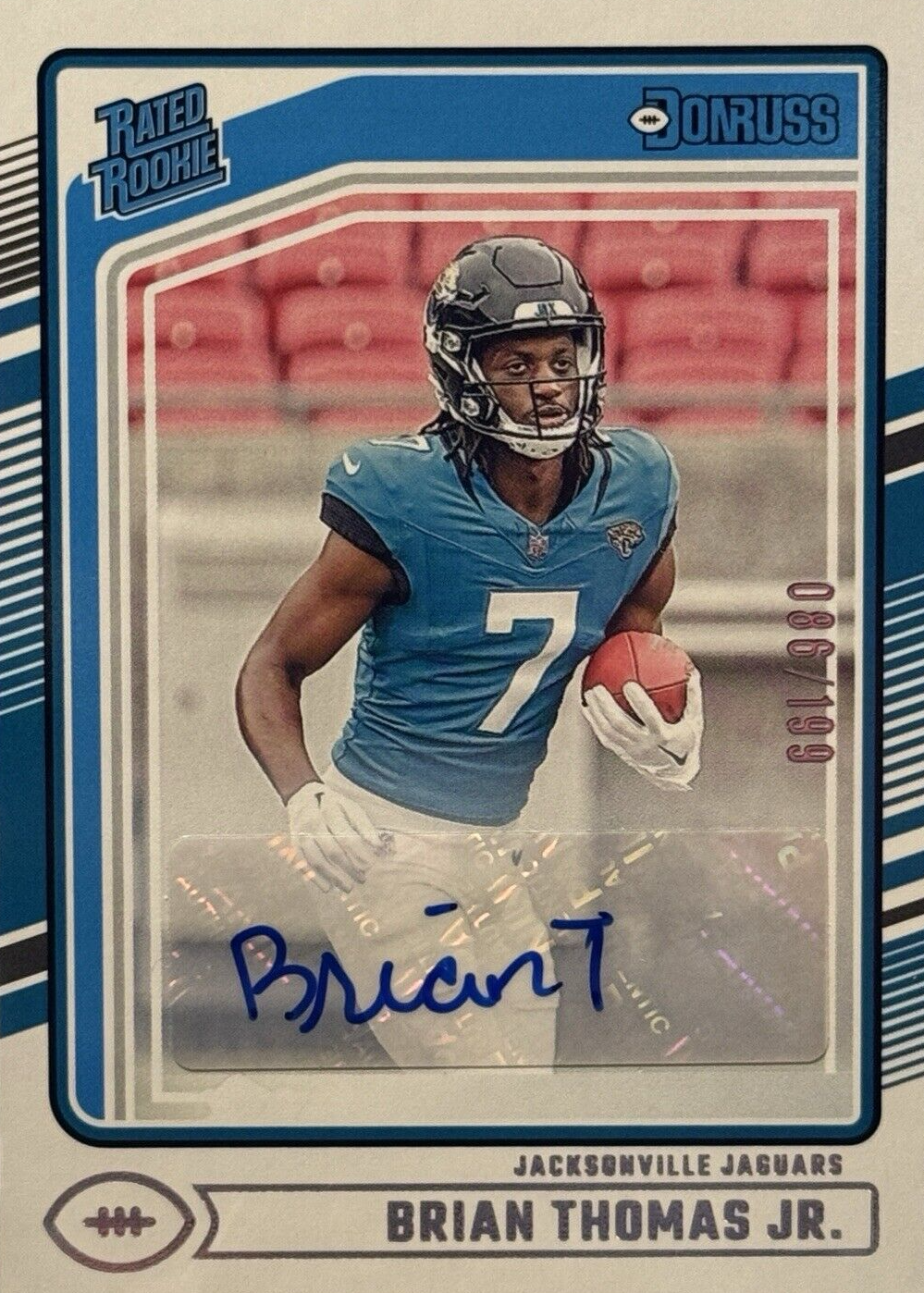 Brian Thomas Jr. 2024 Donruss #313 Rated Rookie Autographs /199