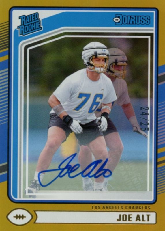 Joe Alt 2024 Donruss #320 Rated Rookie Autographs - Gold /25 RAW