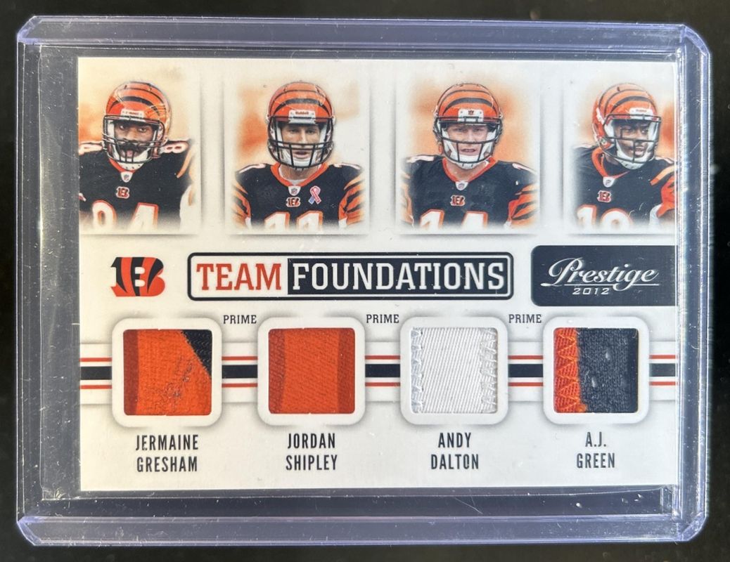 2012 Prestige #2 Team Foundations Quad Materials - Prime /10