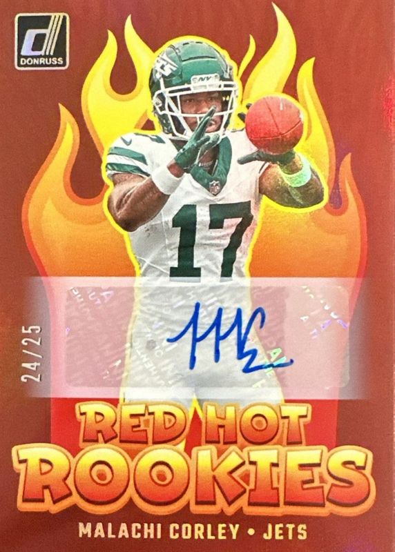 Malachi Corley 2024 Donruss #RHR-MCY Red Hot Rookies Autographs /25 RAW