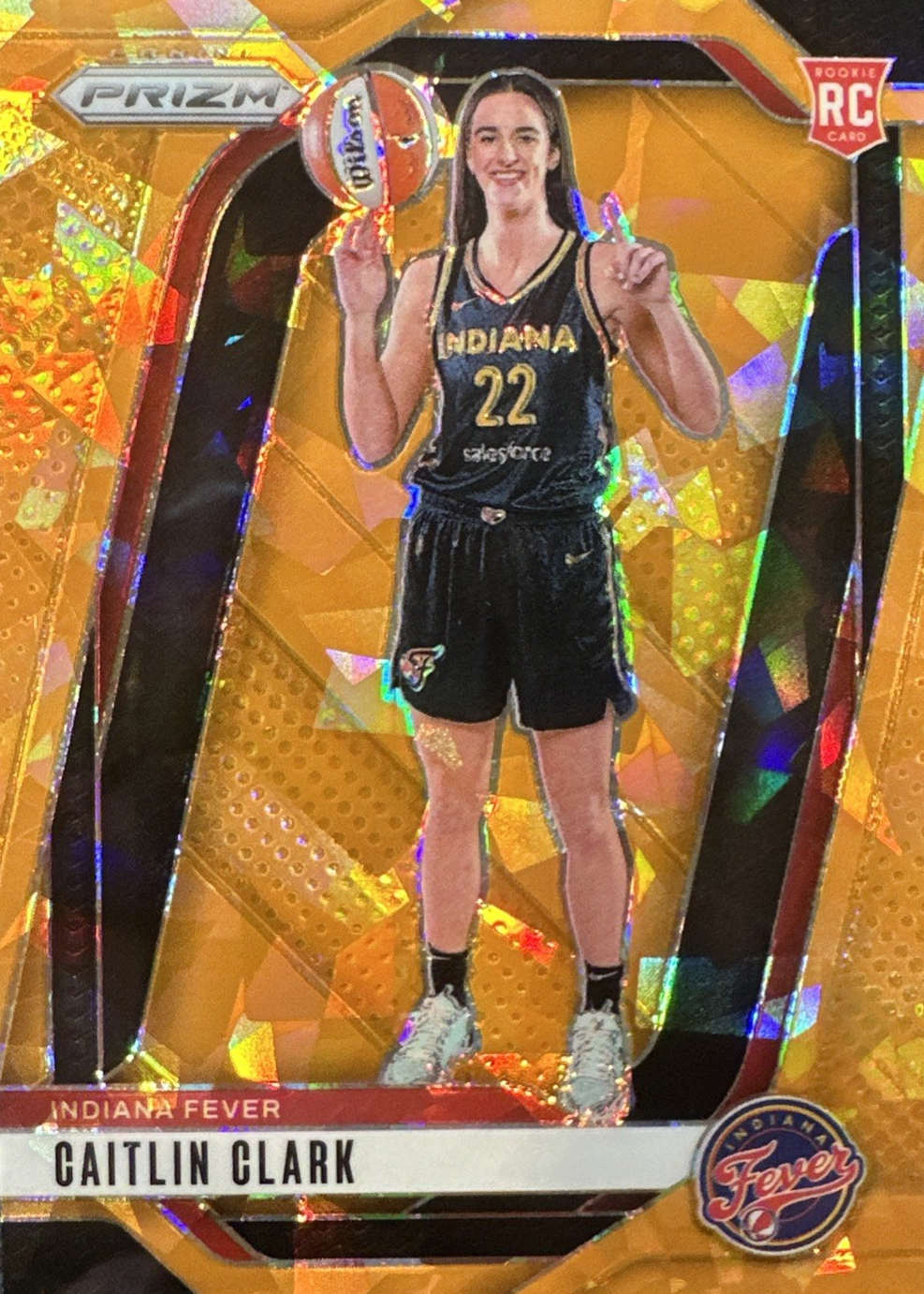 Caitlin Clark 2024 Prizm WNBA #145 Rookie Variation - Orange Ice