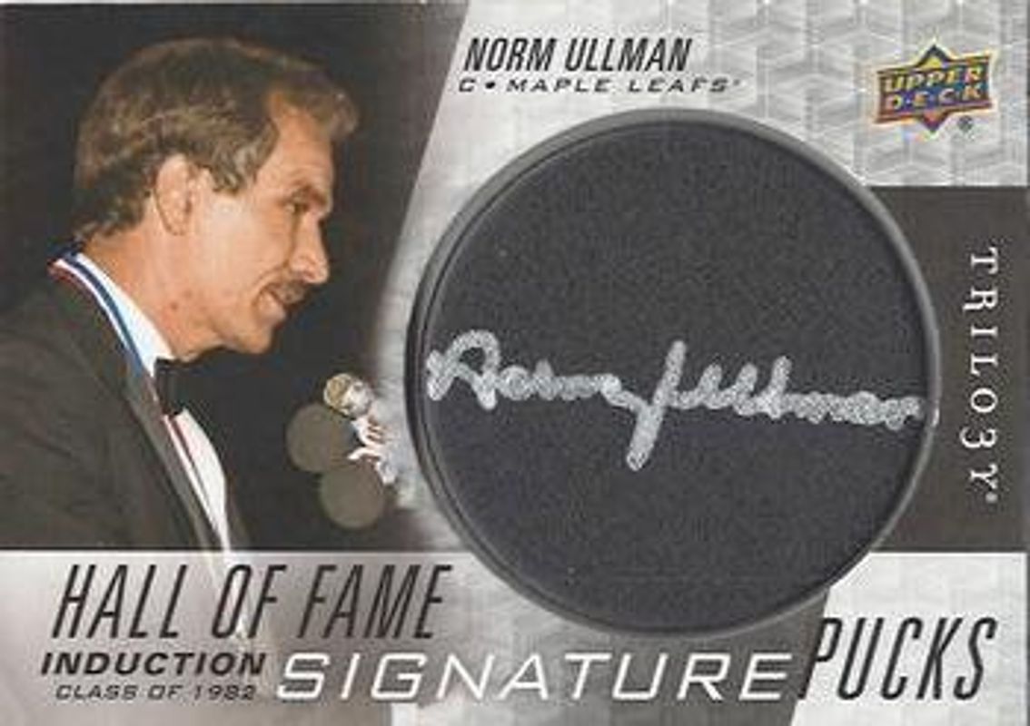 2018 Upper Deck Trilogy #HOFI-NU Hall of Fame Signatures Pucks