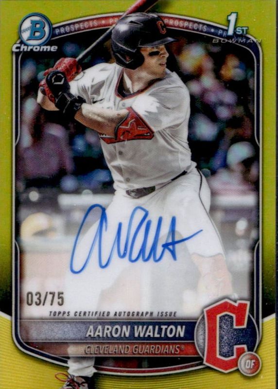 2025 Bowman Draft #CPA-AWA Chrome Prospect Auto - Yellow Refractor /75 (1st)