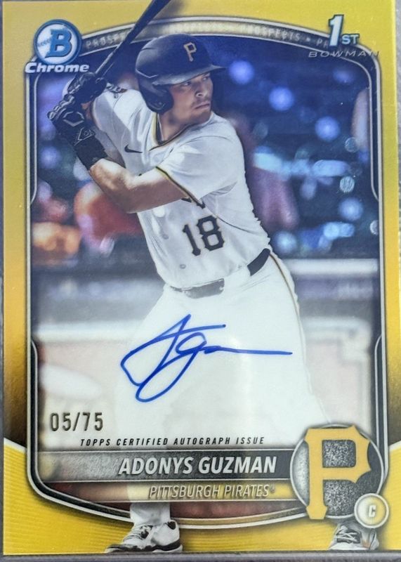 2025 Bowman Draft #CPA-AG Chrome Prospect Auto - Yellow Refractor /75 (1st)