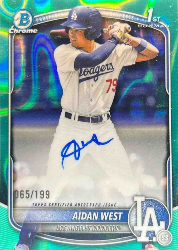 2025 Bowman Draft #CPA-AWE Chrome Prospect Auto - Aqua Lava Refractor /199 (1st)