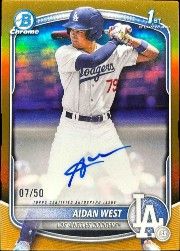 2025 Bowman Draft #CPA-AWE Chrome Prospect Auto - Gold Refractor /50 (1st)