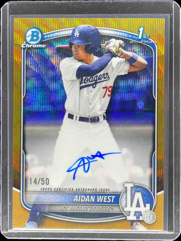 2025 Bowman Draft #CPA-AWE Chrome Prospect Auto - Gold Wave Refractor /50 (1st)