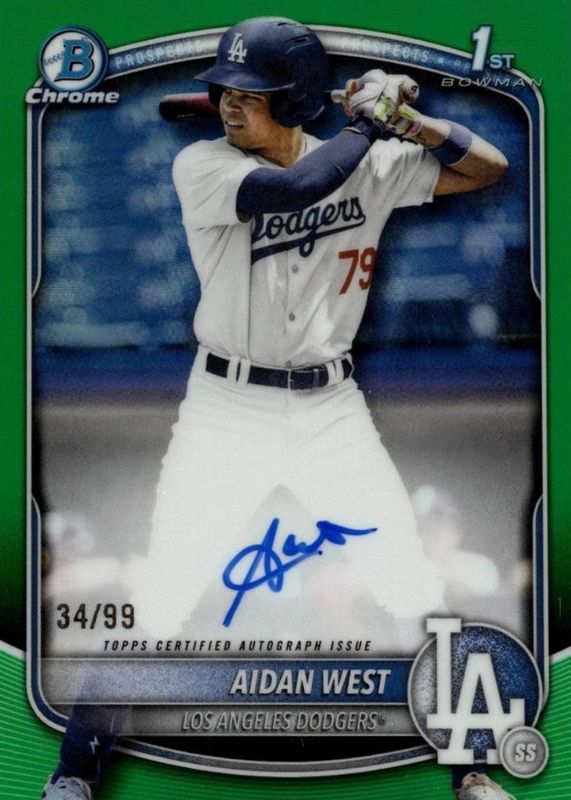 2025 Bowman Draft #CPA-AWE Chrome Prospect Auto - Green Refractor /99 (1st)