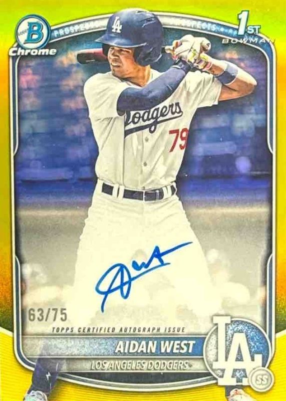 2025 Bowman Draft #CPA-AWE Chrome Prospect Auto - Yellow Refractor /75 (1st)