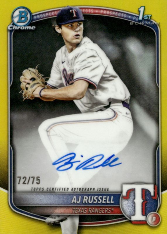 2025 Bowman Draft #CPA-AR Chrome Prospect Auto - Yellow Refractor /75 (1st)
