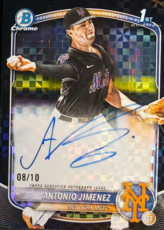 2025 Bowman Draft #CPA-AJ Chrome Prospect Auto - Black X-Fractor /10 (1st)