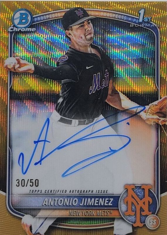 2025 Bowman Draft #CPA-AJ Chrome Prospect Auto - Gold Wave Refractor /50 (1st)