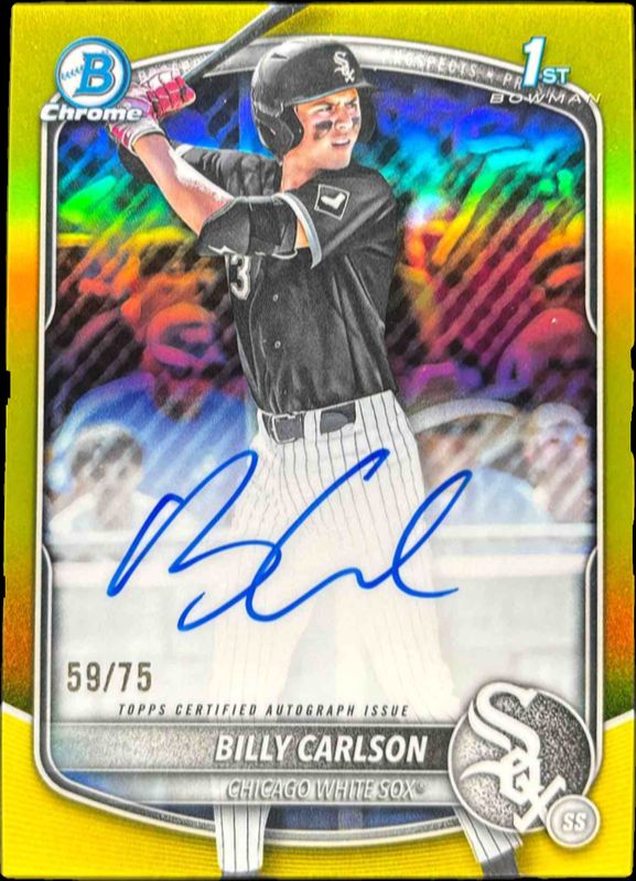 2025 Bowman Draft #CPA-BC Chrome Prospect Auto - Yellow Refractor /75 (1st)